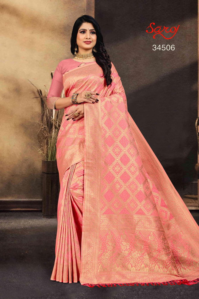 Kora Silk Vol 2 By Saroj Party Wear Sarees Catalog
